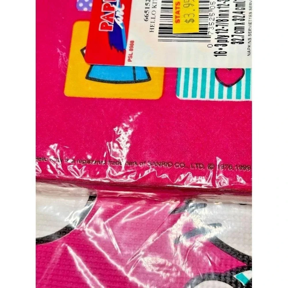 Sanrio Hello Kitty Vintage 1999 Collectible Paper Art Tablecloth‎ Napkins NIP